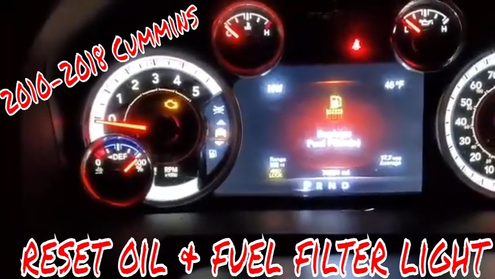 How to Reset Fuel Filter Life on 2018 Ram 3500